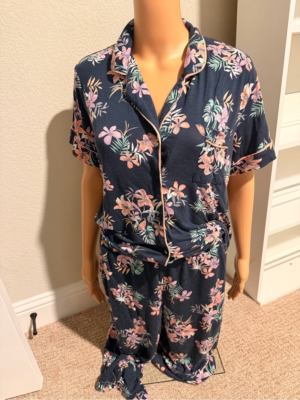 Koolaburra Navy Floral Short-Sleeve Pajama Set
